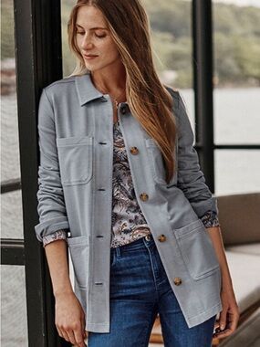 J. Jill Utility Jacket in Lt Bluston NWT size XLP